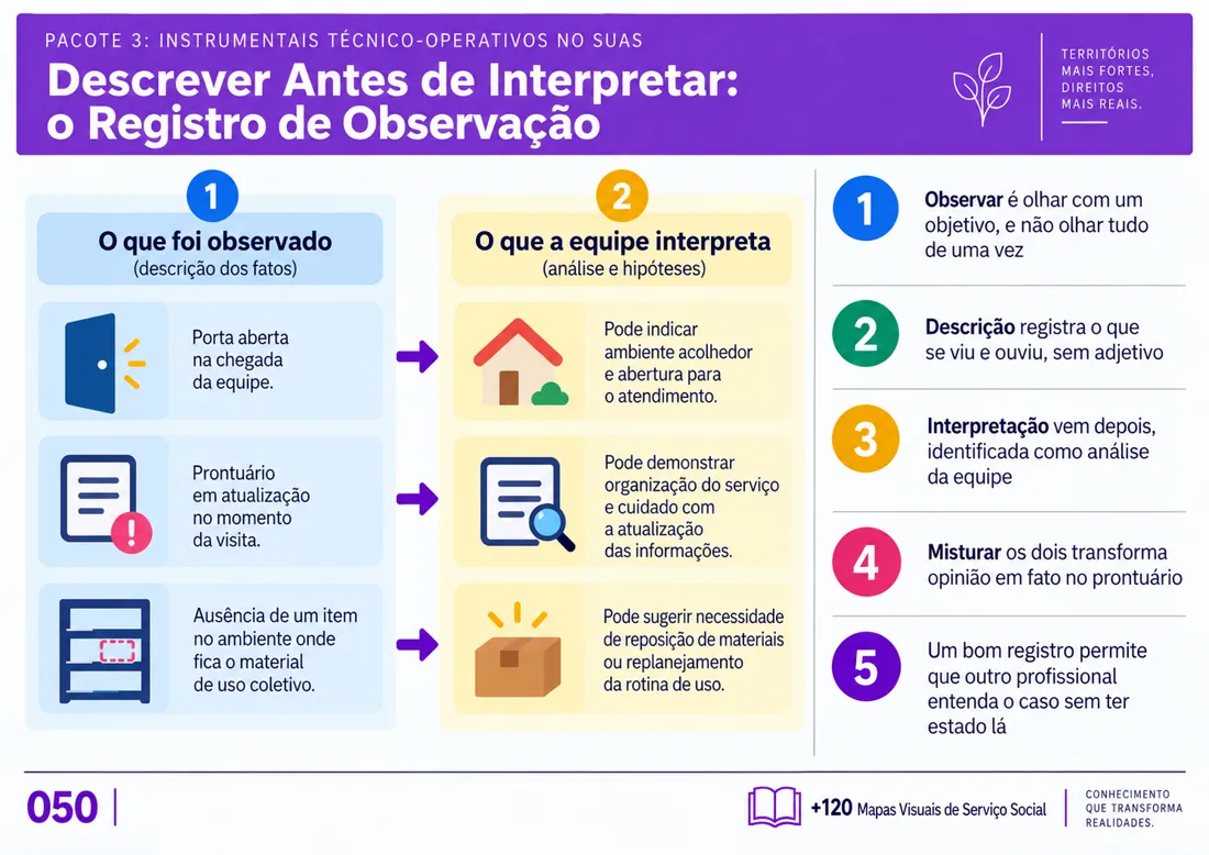 Mapa 050: Descrever Antes de Interpretar: o Registro de Observação
