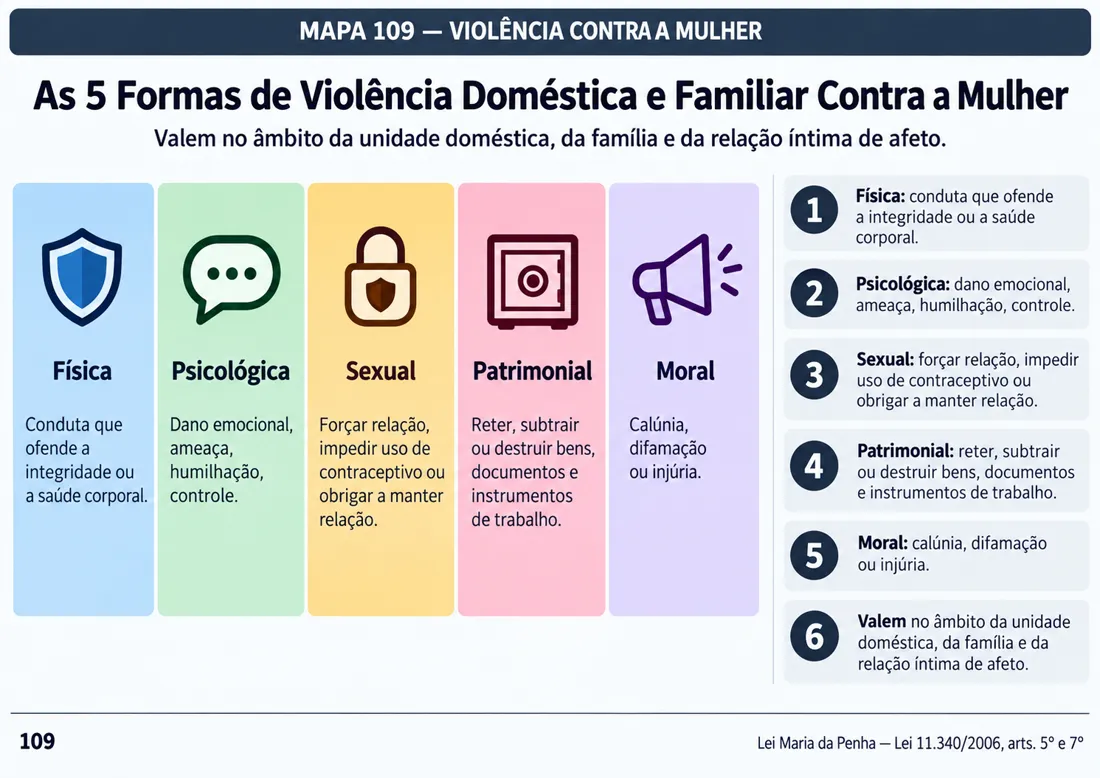 Mapa 109: As 5 Formas de Violência Doméstica e Familiar Contra a Mulher